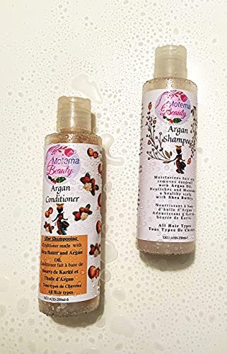 Motema Beauty Organik Argan Şampuan ve Saç Kremi Seti. Organik Argan Yağı ve Shea yağı ile üretilmiştir, saç büyümesini destekler,