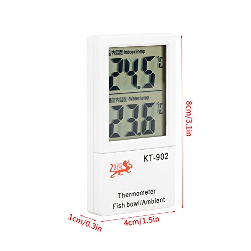 Akvaryum termometresi, LCD Dijital akvaryum termometresi, Balık Tankı Su Teraryum Sıcaklığı LCD Dijital Çift Sıcaklık Göstergesi
