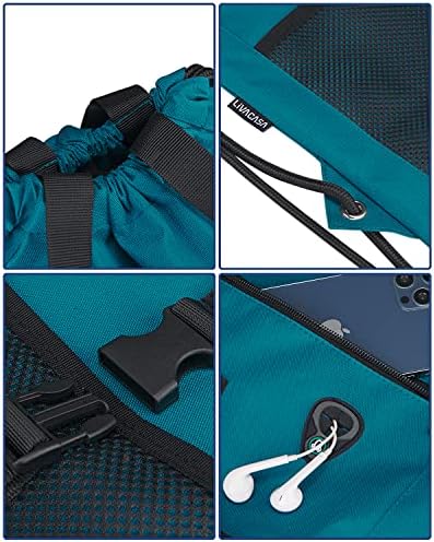 LİVACASA Drawstrıngs Sırt Çantaları Erkekler Kadınlar ıçin Sackpack USB Portu Kulaklık Delik Tasarım Su Geçirmez