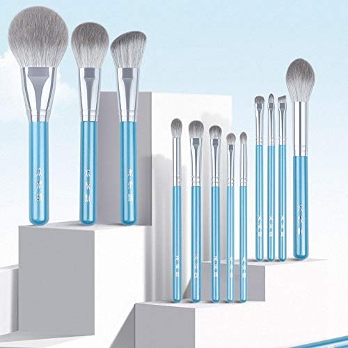 CHYSP makyaj fırçası-Gökyüzü Mavi 13 Pcs Süper Yumuşak Fiber makyaj fırçalar Set Yüz Göz Kozmetik Kalemler-Sentetik Saç