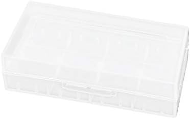 X-DREE Temizle Beyaz Dikdörtgen Saklama Kutusu Kasa Konteyner için 18650 Pil (Serbatoio bianco trasparente Contenitore başına