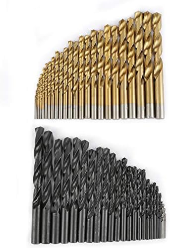 25 Adet HSS Büküm Matkap Ucu, Yüksek Hızlı Çelik Düz Şaft Matkap Ucu Seti, Metal Ve Ahşap İçin 1mm-13mm(altın)