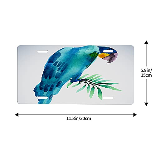 Beabes Suluboya Mavi Papağan Plaka Kapak Kuş Tropikal Botanik Hayvan Şube Yaprak Plaka Çerçeveleri için Kadın Erkek Oto Dekorasyon