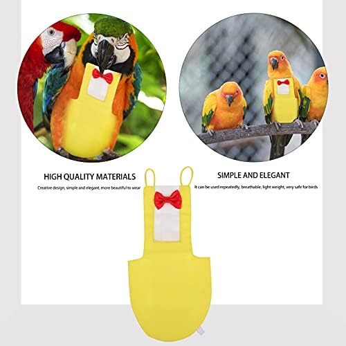 TEHAUX Kuş Bezi-Uçuş Takım Elbise Pamuklu Bez Ilmek Nappy Nefes Pet Kuşlar Giysileri Sarı L Boyutu