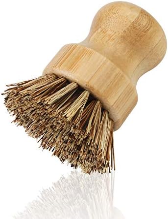 2 Paket Bambu Çanak Fırçalama Fırça, Picowe Doğal Fırçalama Temizleme Fırçası Sebze Fırça Yemekleri için Dökme Demir Tencere