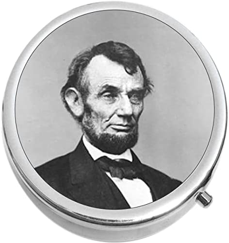 Abraham Lincoln Hap Kutusu Tıp Vitamini Hap Kutusu-Taşınabilir Pillbox durumda Çanta veya Cebine sığar