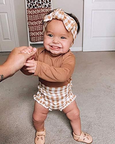 3 Adet Bebek Kız Kıyafetler Pamuk Ruffles Uzun Kollu Romper Tops Elastik Şort Bandı Sonbahar Kış Bebek Giysileri