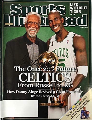 Bill Russell Sports Illustrated İmzalı 30 Haziran 2008-İmzalı NBA Dergileri