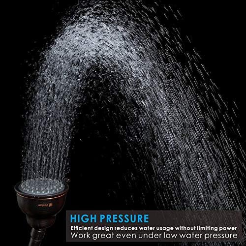 Yüksek Basınçlı Duş Başlığı-Voolan 5 Fonksiyonlu Yağmur Duş Başlığı-Düşük Su Akışında Bile Rahat Duş Deneyimi-Yağ Ovuşturdu Bronz