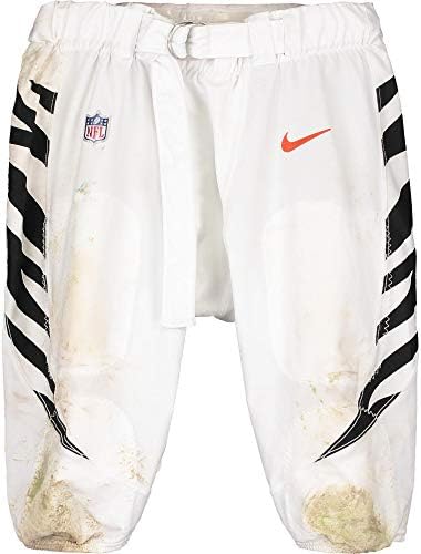 John Jerry Cincinnati Bengals Oyunu-27 Ekim 2019'da Los Angeles Rams'a karşı 64 Beyaz Pantolon Kullanıldı-Oyun Kullanılmış Ekipman