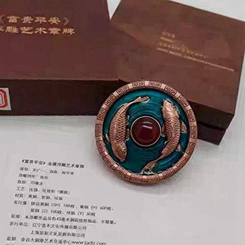 UÇin Madalyaları Çin 80MM Bakır Madalyası Çin Geomantic Balık (Barış ve Zenginlik) Madalyası