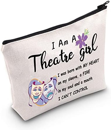 POFULL Tiyatro Kız Kozmetik Çantası Drama'nın Hediye Komedi Trajedi Aktris Tiyatro için Makyaj Çantası (Tiyatro kız çantası)