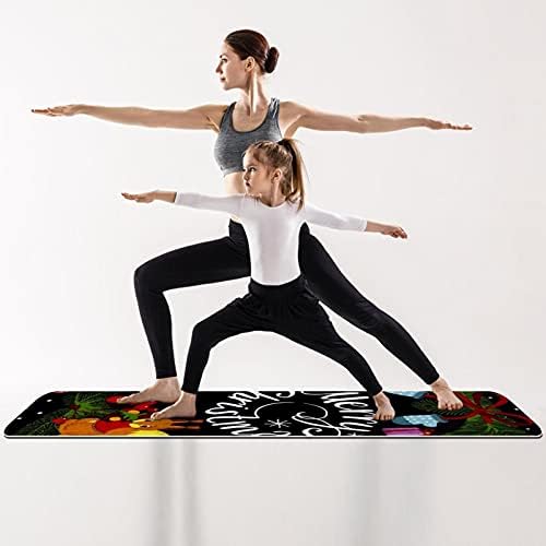 Yoga Mat ile Kayış, noel dekorasyon, Ekstra Kalın Çift Taraflı Kaymaz, Profesyonel TPE için Kadın Erkek, egzersiz matı için Yoga,