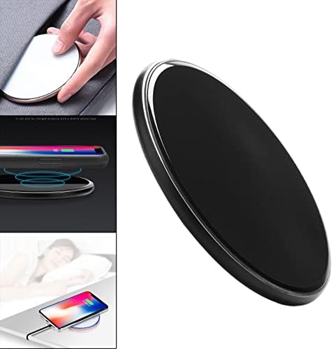 Kesoto Slim Qi Ayna Kablosuz Şarj Cihazı 10W Taşınabilir Hızlı Şarj İstasyonu, Cep Telefonları için Göstergeli-Siyah