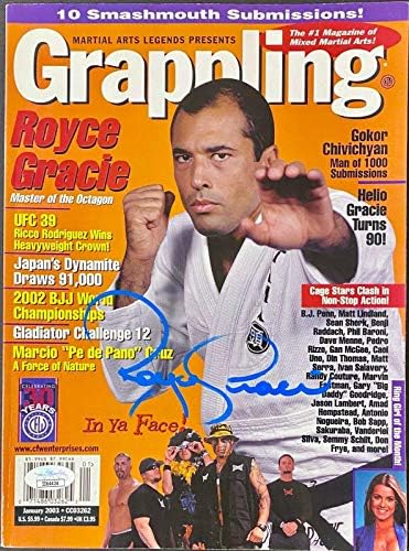 Royce Gracie İmzalı MMA Grappling Dergisi Ocak 2003 JSA 12 İmzalı UFC Dergileri