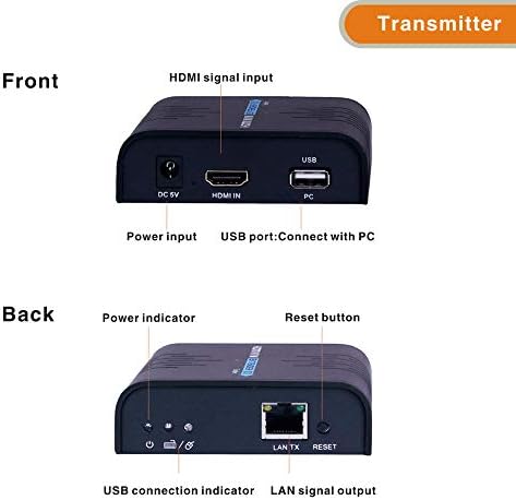 E-SDS KVM Extender HDMI Üzerinden Cat5/6/7 Ethernet Kablosu kadar 396Ft (CAT6) - HDMI Extender ile USB Desteği Bir Çok Bağlantı