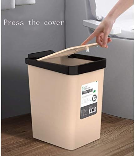 LSNLNN çöp tenekesi,Basın çöp tenekesi Mutfak Ev Kapaklı çöp tenekesi Banyo Kağıt Sepeti 13L, bir