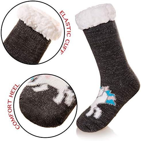 Çocuk Erkek Kız Terlik Çorap Kış Termal Bulanık Polar Astarlı Sıcak Yumuşak Kalın Kaymaz Çocuk Ev Kat Uyku Çorap