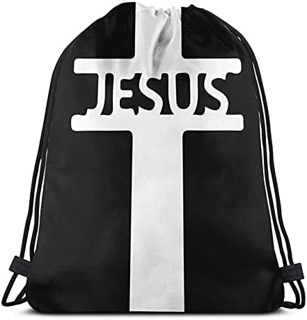 İsa çapraz Hıristiyan ipli sırt çantası spor salonu dize çanta erkekler kadınlar için