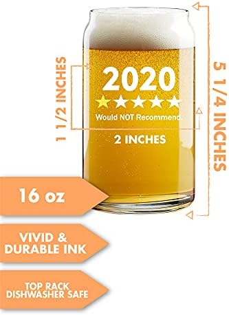 Komik Bira Bardağı Hediye Seti - 2020 Bir Yıldız, Tavsiye Etmem - 16 Oz Bira Bardağı (1)