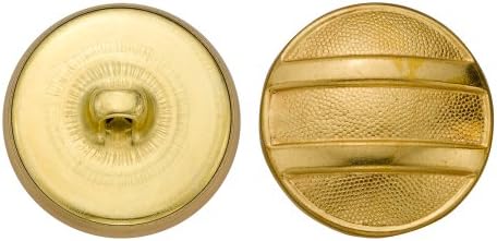 C & C Metal Ürünler 5053 İki Şeritli Metal Düğme, Boyut 36 Ligne, Altın, 36'lık Paket