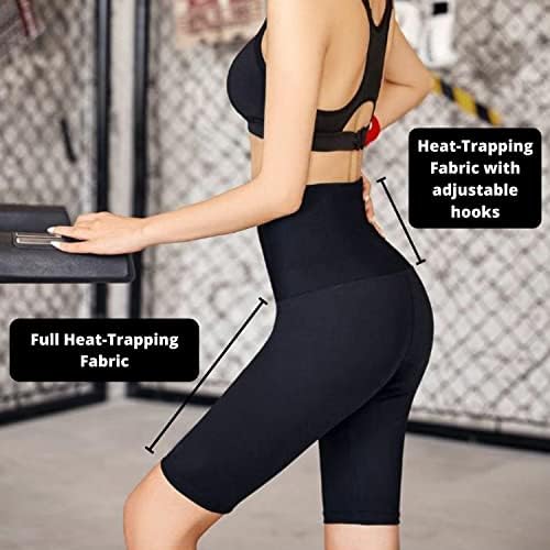 NANOHERTZ Sauna Ter Shapewear Şort Pantolon Uyluk Egzersiz Takım Elbise Bel Eğitmen Kilo Kaybı Eşofman Egzersiz Spor Kadın