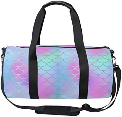 U HAYAT renkli denizkızı kuyruğu çizgili spor salonu omuz kullanışlı spor çantası