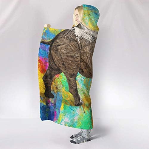 Clubdeer Gergedan Kapşonlu Battaniye Giyilebilir Büyük Yumuşak Battaniye Seyahat Hediyeler için Çocuklar ve Yetişkinler için