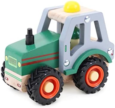 Toyland 12cm Ahşap Traktör Boyunca İtin - Yürümeye Başlayan Çocuk Oyuncakları - Tarım Oyuncakları-Yaş 18m+ (Yeşil)