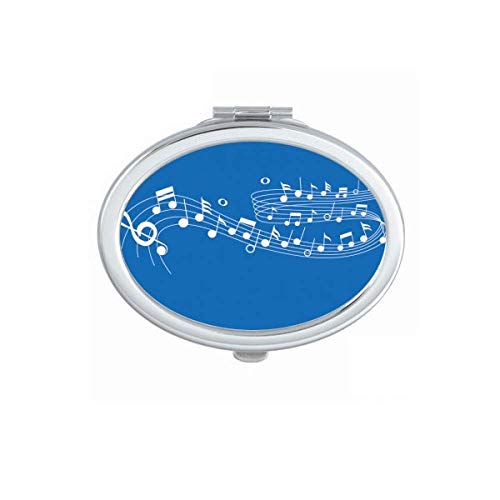 Mavi Flappg Müzik 5-le Personel Ayna Oval Taşınabilir El Cep Makyaj