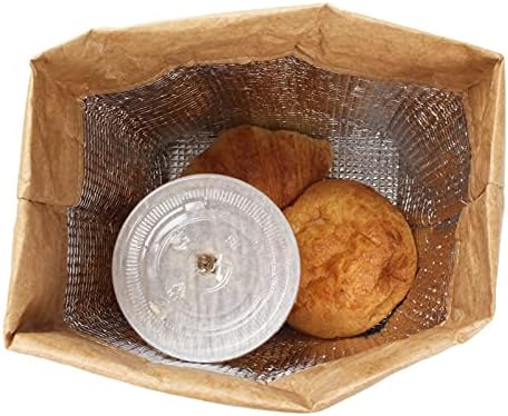 Yeniden Kullanılabilir Kahverengi Öğle Yemeği Çantası,YACEYACE 9 x3. 9x6 Kağıt Torba Öğle Yemeği Çantası Yeniden Kullanılabilir