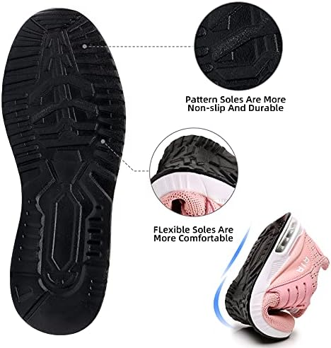 BOGOVER kadın koşu ayakkabıları Nefes hava yastığı Spor ayakkabı Elastik Hiçbir Kravat Ayakkabı Bağcıkları
