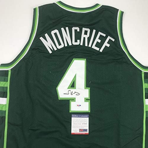 İmzalı / İmzalı Sidney Moncrief Milwaukee Yeşil / Beyaz Basketbol Forması PSA / DNA COA