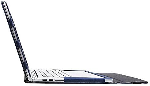 Microsoft Surface Book 2 için Laptop Kapak Kılıf 13.5 inç-Premium PU Deri Ayrılabilir Koruyucu Kapak Folio Kılıf, (Mavi)