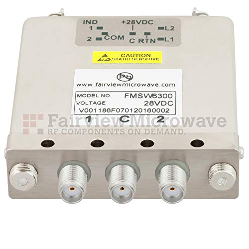 FMSW6300 SPDT Mandallama DC-22 GHz Sonlandırılmış Elektromekanik Röle Anahtarı, Kendi Kendine Kesme, Diyotlar, TTL, Göstergeler,