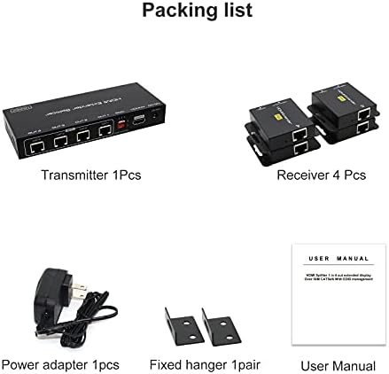 VPFET HDMI Genişletici Splitter kadar 165ft 1 4 Out Üzerinde Cat5e / 6 / 7 HDMI Tekrarlayıcı Balun Ethernet Gönderen Verici Alıcı