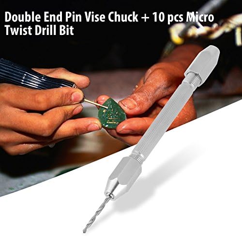Mini Çift Uçlu Pin Mengene Chuck Tornavida Bit Aksesuarları+ 10 adet Mikro Büküm matkap ucu Seti takı saat Tamir Aracı