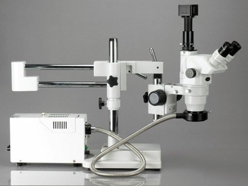 AmScope ZM-4TW3-FOR-8M Dijital Profesyonel Trinoküler Stereo yakınlaştırmalı mikroskop, EW10x ve EW25x Göz Mercekleri, 2X-225X
