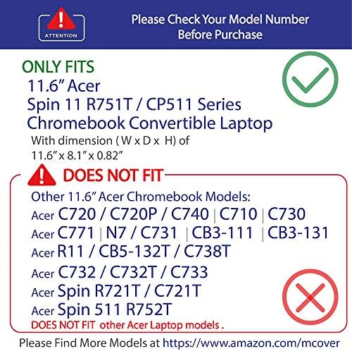 mCover ıPearl Hard Case için 11.6 Acer Chromebook Spin 11 R751T CP311 CP511 Serisi (R11 CB5-132T / C738T, C720/C730/C740/CB3-111/CB3-131