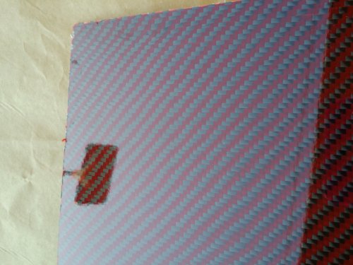 Gerçek Karbon Fiber Kevlar Hibrid Fiberglas Panel Levha Levha 6x 30 x1/4 Her İki Taraf Parlak Kırmızı