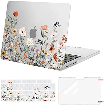 MOSISO ile Uyumlu MacBook Pro 14 inç Kılıf 2021 2022 Yayın A2442 M1 Pro / M1 Max ile Sıvı Retina XDR Ekran, Plastik Bahçe Çiçekleri