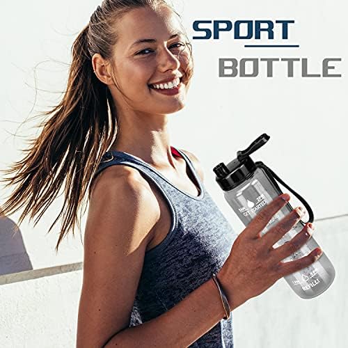 IEKA 32 oz Su Şişeleri ile Kez içmek ve Saman Yalıtımlı Zaman İşaretleyici BPA Ücretsiz Su Şişesi Basit Modern Kullanımlık Motivasyon