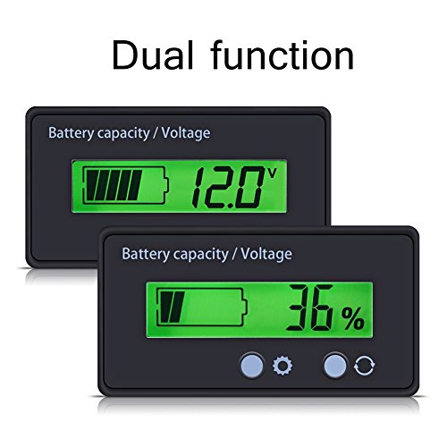 12 V Pil Kapasitesi Monitör, LCD ekran Arkadan Aydınlatmalı Evrensel Pil Kapasitesi Gerilim Metre Cihazı Voltmetre Monitör Çalışma