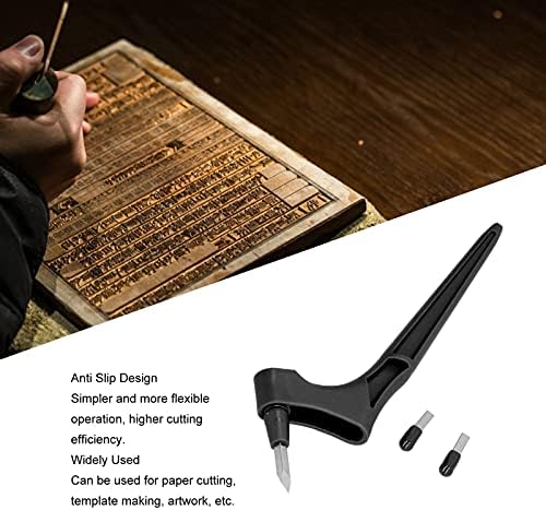 Döner Oyma Bıçağı, Zanaat Kesme Aracı Taşınabilir 360 Derece Dayanıklı DIY için(siyah)
