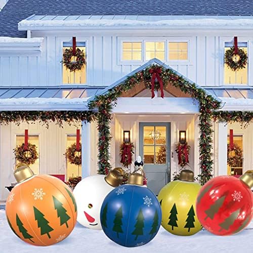 CHUWUJU Noel PVC Şişme Topları, 23.6 inç Dev Şişme Dekore Topları, açık Noel Tatil Bahçe Yard Dekorasyon