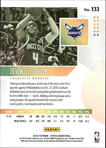 2018-19 Durum Basketbol 133 Devonte ' Graham Charlotte Hornets Çaylaklar Seviye 1 Çaylak Kartı Panini'den Resmi NBA Ticaret