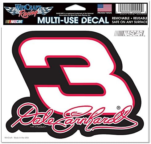 WinCraft NASCAR Dale Earnhardt Çok Kullanımlı Renkli Çıkartma, 5 x 6
