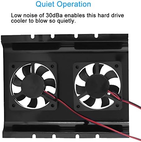Soğutma Fanı, Düşük Gürültü 5000RPM Üfleme Hızı Sabit Oyun Sabit Disk Soğutucusu HDD için Elektronik(Siyah)
