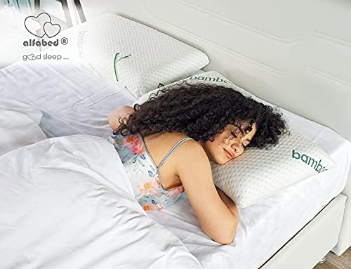 Alfabed Bellek Köpük Yastık Boyun Desteği Yıkanabilir Çıkarılabilir Kılıf - Yatak Yastık için Ağrı Kesici Uyku-Firma, Hipoalerjenik-En