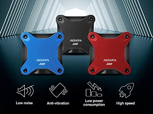 ADATA SD600Q 480GB Ultra Hızlı Taşınabilir Dayanıklı Harici SSD - 440MB/s'ye kadar-3D NAND USB3. 2 Siyah (ASD600Q-480GU31-CBK)